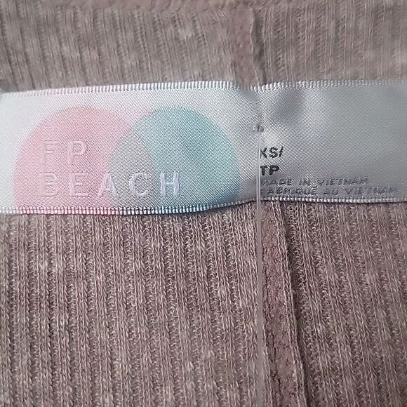 NWT Free People Long Brown Taupe Ribbed Up Maxi Cardigan Duster Pockets Sweater - Picture 7 of 15